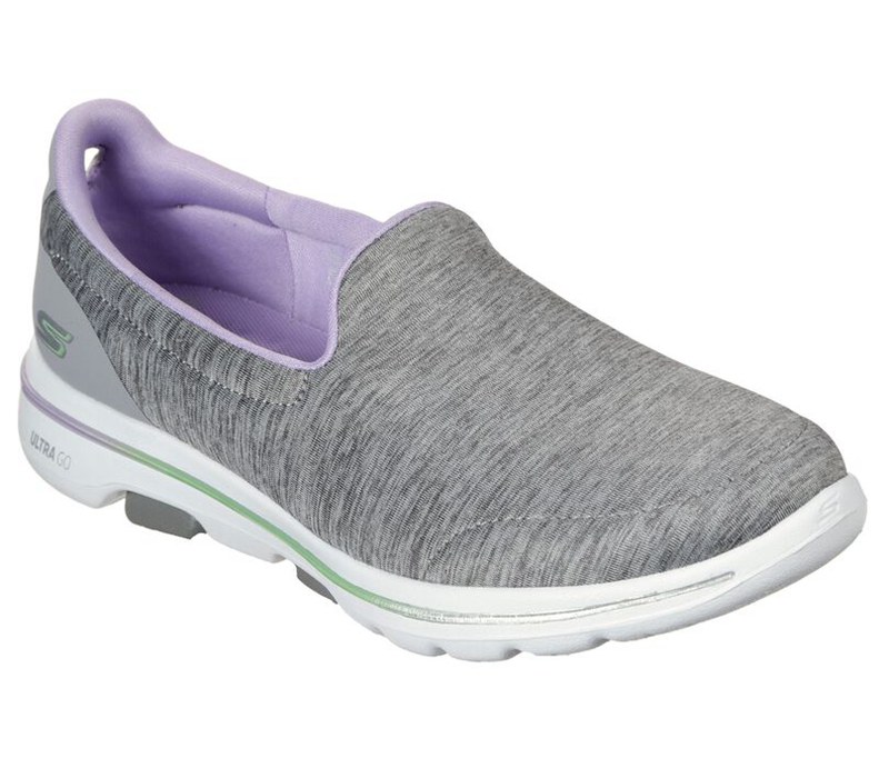 Skechers Gowalk 5 - Surprise - Womens Slip On Shoes Grey/Lavender [AU-GF8458]